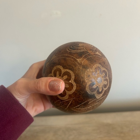 Ceramic Orbs 4pc Set 3.5/4” Filigree Earth tone Decorative Bowl Filler Pier1 - Picture 14 of 16